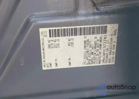 2012 Nissan Altima 2.5 S z USA, uszkodzony, nr VIN 1N4AL2AP7CC172781